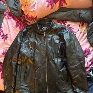 Diamond Plate Buffalo Leather Jacket